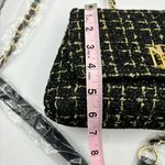 Badgley Mischka Bouclé Tweed Shoulder Bag Vegan leather Black NEW Photo 9