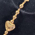 Gold Greek Key Hearts and Bead Bracelet Photo 1