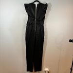 7 For All Mankind Jumpsuit Ruffle Deep V Neck Sleeveless Party Formal Black-M Photo 2