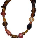 Venetian Style Italian Murano Glass Bead Necklace Brown Photo 10