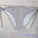Solid & Striped New!  The Tenley metallic ribbed‎ bikini bottom Platinum,  size M Photo 3