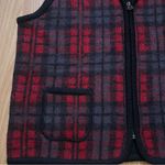 Requirements Vintage Vest Women’s Size Medium Red Black Plaid 100% Wool Full Zip Photo 1