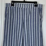Cloth & Stone  Stripe White Blue Wide Leg Pants Size Large EUC #VEG-0037 Photo 1