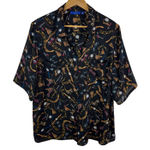 Apt. 9 Chain Accessory Fashion Print Button Down Shirt Size XXL Retro Lightweight Photo 0