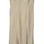 Azazie NEW  Vika Champagne Bridesmaids Dress Size A12 Beige Chiffon High Low Slit Photo 0