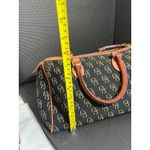 Dooney & Bourke Y2K  Black Brown Monogram Handbag Purse Leather Canvas‎ Photo 13