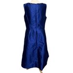 Alfred Sung Dupioni Dress Women 18 Blue Pleated Hi Lo Fit Flare Elegant Timeless Photo 5