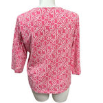 Alfred Dunner Top Size L Pink and White Octopus Pattern Size L Photo 4