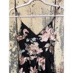 Soprano  Fit Flare Black Pink Floral Spaghetti Strap Mini dress, size Small Photo 2