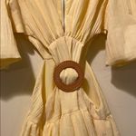 Beulah Womens Yellow Ruffled Tie Front Puff Sleeve Mini Dress Photo 4