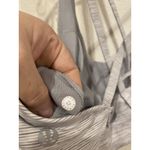 Lululemon  Energy Sports Bra Womens 12 Gray Strappy Cross Back Striped Yoga Photo 4