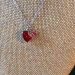 Paparazzi  Silver Necklace with Red Heart Charm Photo 1