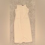 STAUD NEW! Una ivory button down sleeveless Midi dress sz L Photo 3