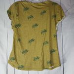 Anthropologie Pilcro Palm Tree Print Mustard T-Shirt Size S Photo 6