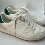 J.Crew Factory Court Sneakers White Green Leather Low Top Shoes‎ Size 9H FA23 Photo 0