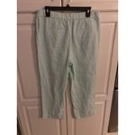 Talbots  Women's Aqua Linen Cropped Pants Size 10 Photo 2