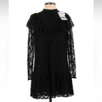 ZARA Stella Black Lace Long Sleeves Romper Dress Ruffle Size S Small NWT Photo 1