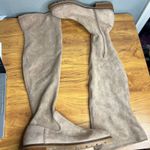 Steve Madden  Lizbeth Over The Knee Boots Size 10 Suede Block Heel Taupe Tan NEW Photo 4
