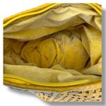 Vintage Retro 1980s Brio! Leather Bag Slouchy‎ Hobo Woven Balloon Purse Yellow Photo 10