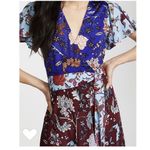 Diane Von Furstenberg DVF  Flutter Wrap Dress Silk Crepe Floral Patchwork Boho Photo 7