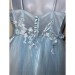 Hebeos Women’s Girls Formal Icey Blue Floral Maxi Gown Photo 13