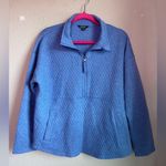 Eddie Bauer Heathered Blue Quilted 1/2 Zip Pullover Sweatshirt Jacket L Photo 0