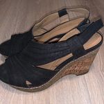 Naturalizer  Lulianna N5 Comfort black open toe wedges fabric elastic ankle Photo 0