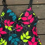 Lole Black w/ Pink/Blue/Yellow Floral Tankini Swim Top w/ Adjustable Straps Photo 2