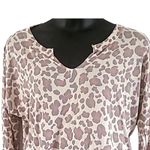 NWOT Blis Women’s Beige Pink Leopard Animal Print Long Sleeve Top Size XL Tan Photo 1