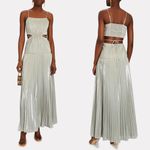 Jonathan Simkhai NEW NWT Daisy Plisse Lame Maxi Dress Champagne Photo 3