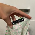 ZARA  Green & Pink Floral Mini Skirt Photo 5