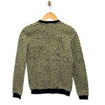 Kenzo Womens Geometric K Broken Floor Pullover Sweatshirt Yellow Black Size XS Photo 3