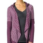prAna Graceful Wrap Organic lightweight Tribal purple burnout Hoodie jacket Top Photo 1