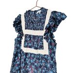 SEA NEW YORK Dark Blue Floral Cotton Lace Trimmed Tilly Tunic Dress Size 14 Photo 7