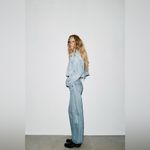 ZARA Distressed High Rise Straight Leg Loose Fit Jeans Photo 1