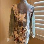 Tempo Paris  Blazer Jacket Sz Medium Art Nature Romantic Whimsical Suede Feel V2 Photo 3