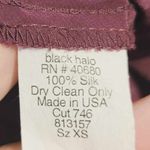 Black Halo  Silk Wrap Top Blouse Burgundy Wine XS Photo 3