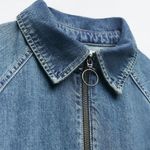 ZARA Dress oversize midi denim jeans long sleeve collar casual Photo 9