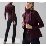 White House | Black Market WHBM Elegant Signature Blazer Size 2 Burgundy Check Photo 1