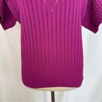 Vintage College Point Sweater Womens Medium‎ Short Sleeve Round Neck Made In USA Purple Photo 2