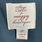 Suzi Chin for Maggy Boutique Dress Animal Print Colorful Tie Waist 8P 8 Petite Black Photo 6