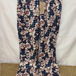 Scotch & Soda Blue Gingham and Burgundy Floral Printed Wide Leg Trousers Size XL Photo 1