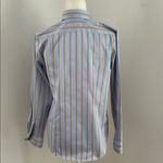 Faconnable Striped Blue and Tan Cotton Button Down sz M Size M Photo 3