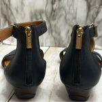 Kenneth Cole Reaction Navy Blue Leather Sandals Gold Hardware Summer Nautical Brown Size 9.5 Photo 7