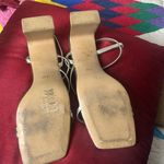 H&M  size 10 soft gold stretchy straps 3 1/2 inch heels Photo 3