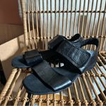 Munro Nissa Ankle Strap Sandal Black Calf Leather Size 9W Photo 4