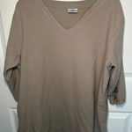 Cottonseed Wear XL Taupe V Neck 3/4 Sleeve Button Accent Tunic Top Casual Tan Photo 0
