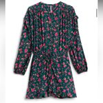 Free People  Flower fields Floral long sleeve dress Emerald green size medium Photo 3