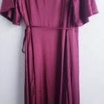 Baltic Born  Vara Satin Maxi Wrap Dress Wine Red Satin New Without Tags Photo 9