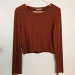 Opulence brown marled long sleeve crop top Size L Photo 0